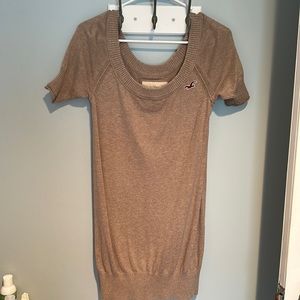 Off the shoulder sweater dress.